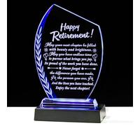 Movdyka Retirement Gifts for Women Men - 2025 Happy Retirement Crystal Keepsakes Plaque with Light Base Best Retired Gift for Woman Teacher Doctor Nurse Coworkers Boss Mom Friends Retiring Decor