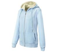 MOVE BEYOND Ladies Plain Hoodie Winter Warm Fleece Lined Zip Up Jacket Coat for Women, Blue, S