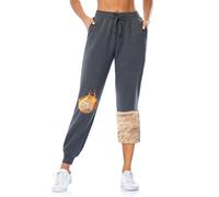 MOVE BEYOND Women's Fleece Lined Joggers Thermal Sweatpants with 2 Pockets Warm Winter Sherpa Trousers with Drawstring, Dark Heather Grey, M