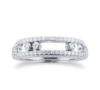 Move Classique Pave Set Diamond Ring In 18ct White Gold - Ring Size K