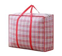 Move Home Woven Bag Dustproof Thickened Luggage Storage Packing Bag Large Capacity Waterproof Cotton Quilt Hand-Held Storage Bag(Red)
