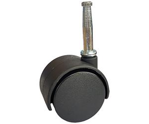 Move-It 15016 Twin Wheel Stem Castor, Black, Set of 2, 40mm