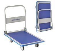 Move-It 270kg Heavy Duty Folding Platform Trolley Hand Truck Cart with Handle, Blue