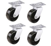 Move It 40mm Swivel Castor Wheels - Fixing Plate -Black Plastic 4Pk - 18Kg Load-Easy-Roll For Sofas, Chairs & Tables