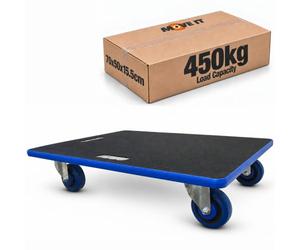 Move-It 450kg Load Capacity Heavy-Duty Moving Furniture Dolly Trolley | 70 x 50cm, Industrial / Commercial Use, Appliances and Equipment Mover, Anti Slip Platform, Rubber Castors, Black
