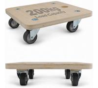 Move It Compact Plywood Dolly Trolley 29X29Cm, 200Kg Heavy-Duty Flat Platform Cart With 50mm Soft Rubber Wheels