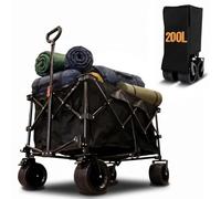 Move It Festival Trolley 200L, Foldable Camping Cart, With Wheels & Handle | Extendable Handle and Puncture Proof Wide Wheels with Brakes for Shopping, Fishing and Garden Transport
