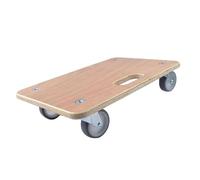 Move It Wooden Dolly Trolley 450x300mm with 75mm Soft Rubber Non-Marking Swivel Castors, Compact Low-Profile Heavy Duty Moving Platform for Furniture, Appliances and Boxes, Home and Office