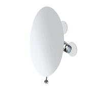 move Mirrors - oval mirror with suction cups and 5 x magnification Ø 15 x 20 cm made of stainless steel, silver