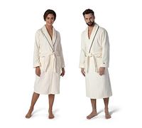 Move möve Homewear shawl collar bathrobe velours in size XS made of 100% cotton, ivory