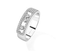 Move Noa Pave Set Ring In 18ct White Gold - Ring Size N