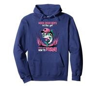 Move Over Boys This Girl Knows How To Fish Womens Fishing Pullover Hoodie