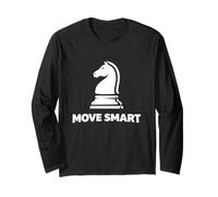 Move Smart Knight Minimal Chess Graphic Long Sleeve T-Shirt