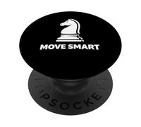 Move Smart Knight Minimal Chess Graphic PopSockets Adhesive PopGrip
