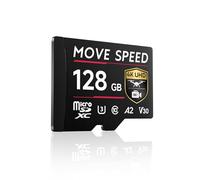 MOVE SPEED 128GB Professional microSDXC Memory Card, U3 V30 A2, Up to 190MB/s Read, 4K UHD Recording, High-Speed TF Card for Cameras, Drones, Dash Cams, Android & Handheld Gaming