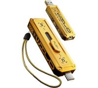 MOVE SPEED 128GB USB Flash Drive 1000MB/s Read & Write Speed, USB 3.2 Gen2 + Type C Interface, External Hard Drive with 3-Step Push Design and Lanyard for iPhone 15 Range