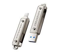 MOVE SPEED 256GB USB Stick - Dual Drive Type C + USB 3.2 Stick with 400MB/s, High Speed External SSD Compatible with Thunderbolt 4 for iPhone16 Series, Android Phone, MacBook/Pro/Air and More