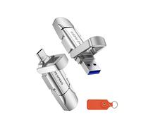 MOVE SPEED 256GB USB Stick, Memory Stick Up to 400MB/s, Fast USB Flash Drive Type C Pen Drive for iPhone 15 Series/Android Phone/Laptop/Tablet/Mac - Includes Keychain & Purse