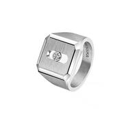 Move Titanium Natural Titanium 0.06ct Diamond Signet Ring - Ring Size K