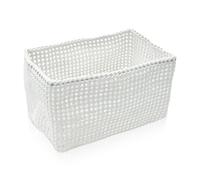 move Tube Rectangular Basket 16, 5 x 28 x 18 cm Made From Flexible Mesh, Off White