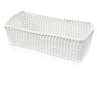 move Tube Rectangular Basket 30 x 15 x 9 cm Made From Flexible Mesh, Off White