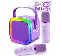 Move2Play, Mini Karaoke Machine for Kids | Includes 20+ Kids Songs | 2 Microphones | Connect with Bluetooth | 2, 3, 4, 5+ Year Old Birthday Gift | Girls, Boys, & Toddler