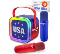 Move2Play, Mini Karaoke Machine for Kids | Includes 20+ Kids Songs | 2 Microphones | Connect with Bluetooth | Birthday Gift | Ages 2, 3, 4, 5+ Year Old | Girls, Boys, & Toddler (USA)