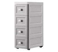 Moveable Narrow Storage Cabinets,Drawer Cabinet,Sturdy Structure,Ample Storage Space,for Living Room,Kitchen,Bathroom 4-Tier