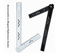 MOVEED Reversible L-Shaped Reference Scales, Photo Evidence PVC Rulers, Crime Scene Forensic Supply, 5pcs/Pack (300 x 150 mm, Folding)