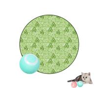 Movehii Guitar Cat Toy, Cat Balls Mat, 2 In 1 Simulated Interactive Hunting Cat Toy, Automatic 360° Rotating Kitten Toys with LED Simulate Hunting Instinct - USB Rechargeable (Green)
