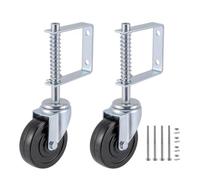 MoveIt 4ICNH Hard Rubber Swivel Bracket Gate Caster Max 250lbs Load Capacity 2PC