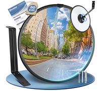 moveland 50 cm Wide Angle Adjustable Acrylic Traffic Mirror for Driveways, Garage, Traffic, Courtyard, Warehouse (Support Indoor and Outdoor, 180 Degree Convex)