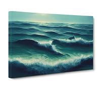Movement Of The Ocean Vol.3 Canvas Print | Gallery Wrapped 30mm Frame Wall Art | 30x20 inches | Ready to Hang | Coastal Seascape Picture | Living Room Bedroom Lounge Office