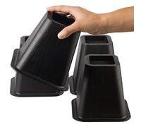 MOVEONSTEP Bed Risers 6 Inch Heavy Duty Furniture Risers Set of 4 Black Non-slip Riser