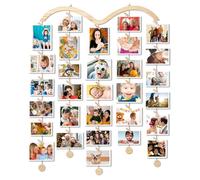 MOVEONSTEP Hanging Photo Display for Wall DIY Picture Frames Collage with 30 Clips Collage Photo Holder Organizer Greeting Card Holder Photo Display Board for Living Room, Bedroom, Home Decor