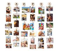 MOVEONSTEP Photo Frames Multiple Photos Picture Frames For Wall Picture Hanging Kit Collage Photo Frames (2 Sheets Alphabet & Number Stickers)