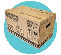 MoveRite Large Strong Cardboard Moving Boxes - Pack of 5 (47 litres 52cm x 30cm x 30cm) Removal Boxes for Moving House - Packing & Storage Cartons with Carry Handles by Triplast