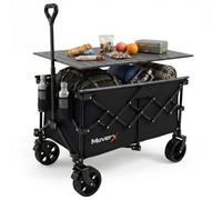 Moverx 2-In-1 Folding Camping Trolley & Table 120L / 150Kg - Black
