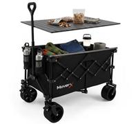 Moverx 2-In-1 Folding Camping Trolley & Table 200L 150Kg - Black