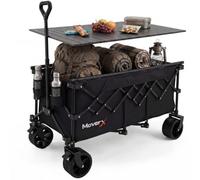 Moverx 2-In-1 Folding Camping Trolley & Table 300L 180Kg - Black