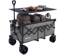 Moverx 2-In-1 Folding Camping Trolley & Table 300L 180Kg - Khaki