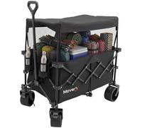 MoverX 200L/150kg Canopy Trolley Folding Festival Wagon Portable Camping Cart for Beach Outdoor Garden Picnic Shopping Fishing, Adjustable Handle