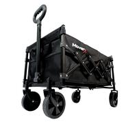 MoverX 70L Festival Trolley on Wheels, Folding Wagon, Portable Camping Cart, Collapsible Foldable Trolly for Beach Outdoor Garden Picnic Shopping Fishing, Adjustable Handle, Black