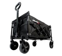 MoverX 70L Festival Trolley on Wheels, Folding Wagon, Portable Camping Cart, Collapsible Foldable Trolly for Beach Outdoor Garden Picnic Shopping Fishing, Adjustable Handle, Black