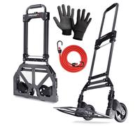 MoverX 85kg Hand Truck with Gloves and Bungee rope included Folding Aluminium Sack Truck Multi Purpose Heavy Duty Foldable Trolley on Wheels