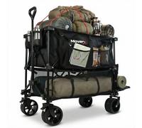 Moverx Double Decker Folding Camping Trolley 300L / 200Kg - Alloy Steel Black