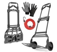 MoverX Folding Hand Truck Aluminium, Heavy Duty Hand Truck Foldable Trolley on Wheels, Multi Purpose Sack Truck Moving Trolley, 150kg