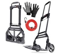 MoverX Folding Hand Truck Aluminium, Heavy Duty Hand Truck Foldable Trolley on Wheels, Multi Purpose Sack Truck Moving Trolley, 80kg