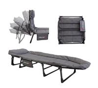 Moverx Folding Reclining Camping Bed Adjustable Backrest 130Kg Grey