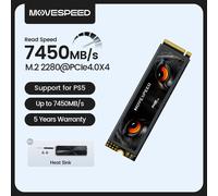 MOVESPEED 7450MB/s SSD NVMe M.2 2280 4TB 2TB 1TB Internal Solid State Hard Disk M2 PCIe 4.0x4 2280 SSD Drive for PS5 Laptop PC